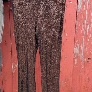 Sparkling Brown Sequin Pants